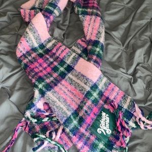 A soft pink,purple and green scarf